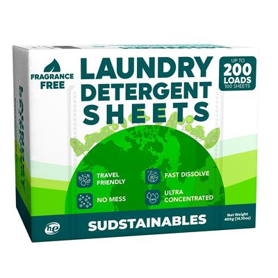 Sudstainables BYCRAY Sojourner Detergent Sheets (200 Refills) - Soap Detergent Strips for Environmentally Friendly Clothing, Environmentally Friendly, Residue-Free, Plastic-Free, Environmentally