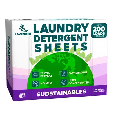Sudstainables Sojourner Detergent Sheets (200 Refills) - Soap Detergent Strips for Environmentally Friendly Clothing, Environmentally Friendly, No Waste, Plastic-Free, Environmentally Friendly