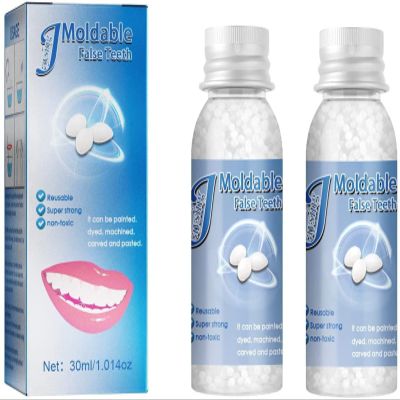 MTDBAOD Tooth Repair Granules Moldable False Teeth Thermal Beads Kit Broken Teeth Adhesives Broken Teeth Filling Gaps Repair DIY Heat Fit Beads Repair Missing Teeth