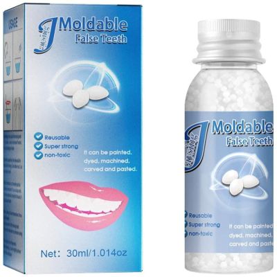 MTDBAOD Tooth Repair Granules Moldable False Teeth Thermal Beads Kit Broken Teeth Adhesives Broken Teeth Filling Gaps Repair DIY Heat Fit Beads Repair Missing Teeth