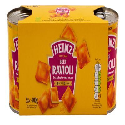 Heinz Beef Ravioli 3 x 400g Easy Open Tins