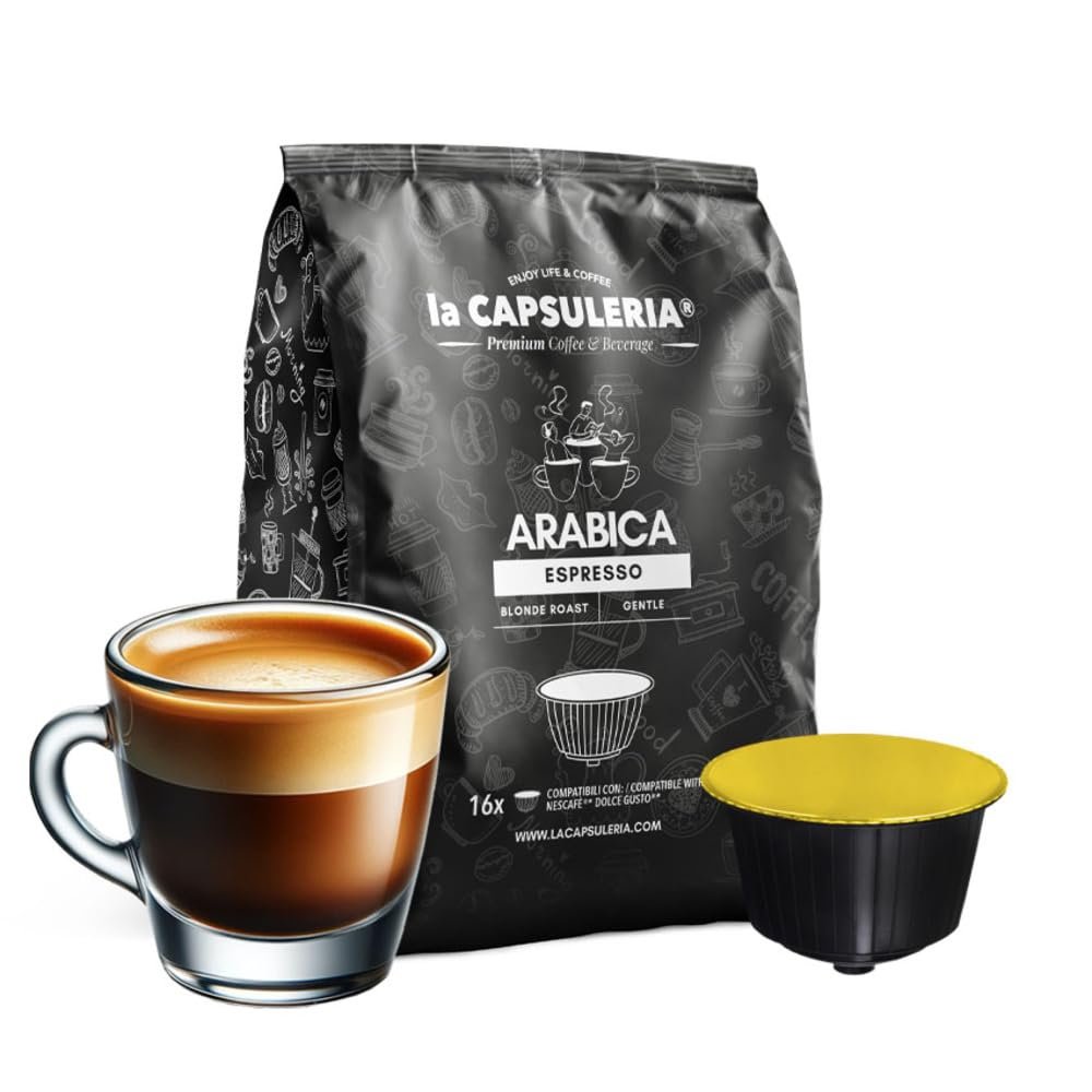100% ARABICA (80 Capsules) compatible with Nescaf Dolce Gusto, 8 Boxes x 10 Pods (80 Servings Total), La Capsuleria