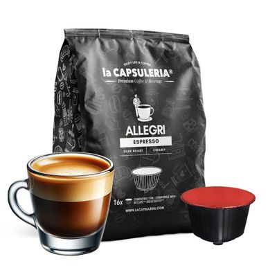 ALLEGRI, espresso (80 Capsules) compatible with Nescaf Dolce Gusto, 8 Boxes x 10 Pods (80 Servings Total), La Capsuleria