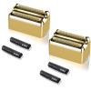 2 pack Replacement Foil and Cutters Compatible with BaBylissPRO Barberology FXFS2 Shaver Metal shaver foil replacement headsGold view 1