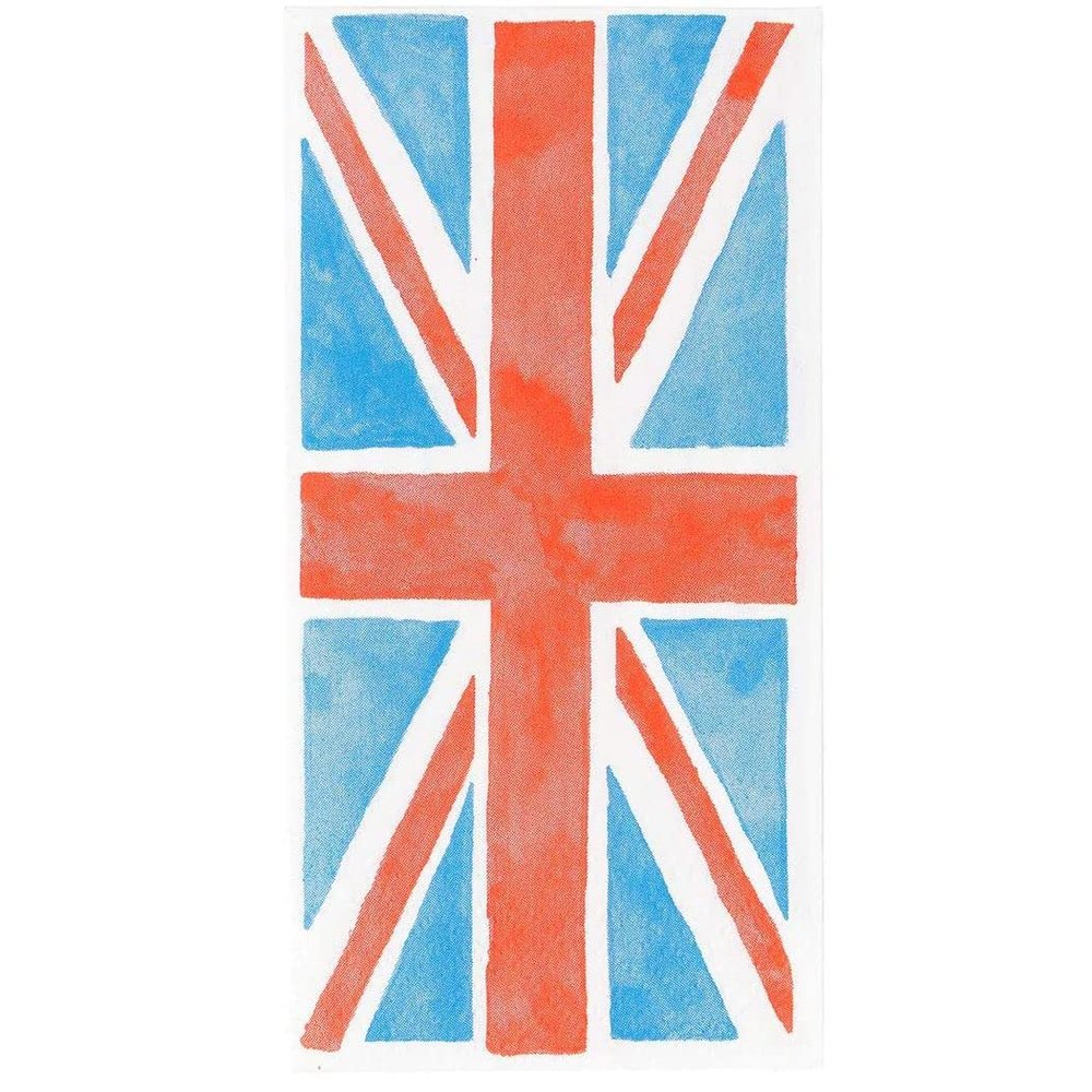 20 Great Britain Flag Union Jack Napkins Party Napkins | Pack of 20 Britannia Union Jack Paper Napkins | King Charles Coronation Party Serviettes - 33cm