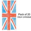 20 Great Britain Flag Union Jack Napkins Party Napkins | Pack of 20 Britannia Union Jack Paper Napkins | King Charles Coronation Party Serviettes - 33cm view 2