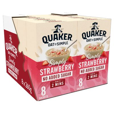 Quaker Oat So Simple Simply Strawberry Porridge Sachets 8 x 32.5g (Case of 8)