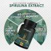 Ambrosial Spirulina Capsules 500mg - Highly Dosed Tablets, Vegan, No Additives, Protein Powder, Greens Powder, Spirulina and Chlorella, Immune System Booster, 60 Capsules view 2