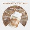 Ambrosial Vitamin B12 1000 mcg and Folic Acid 500 mcg | High Strength B12 (Cyanocobalamin) and Folic Acid Capsules | Vegan, Non-GMO, Easy to Swallow | Pack of 2-120 Capsules view 3