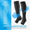 CERPITE Open Toe Compression Socks Women & Men-2 Pairs 15-20 mmHg Knee High Graduated Toeless Compression Socks (Large/X-Large, C - BLACK/BEIGE) view 2