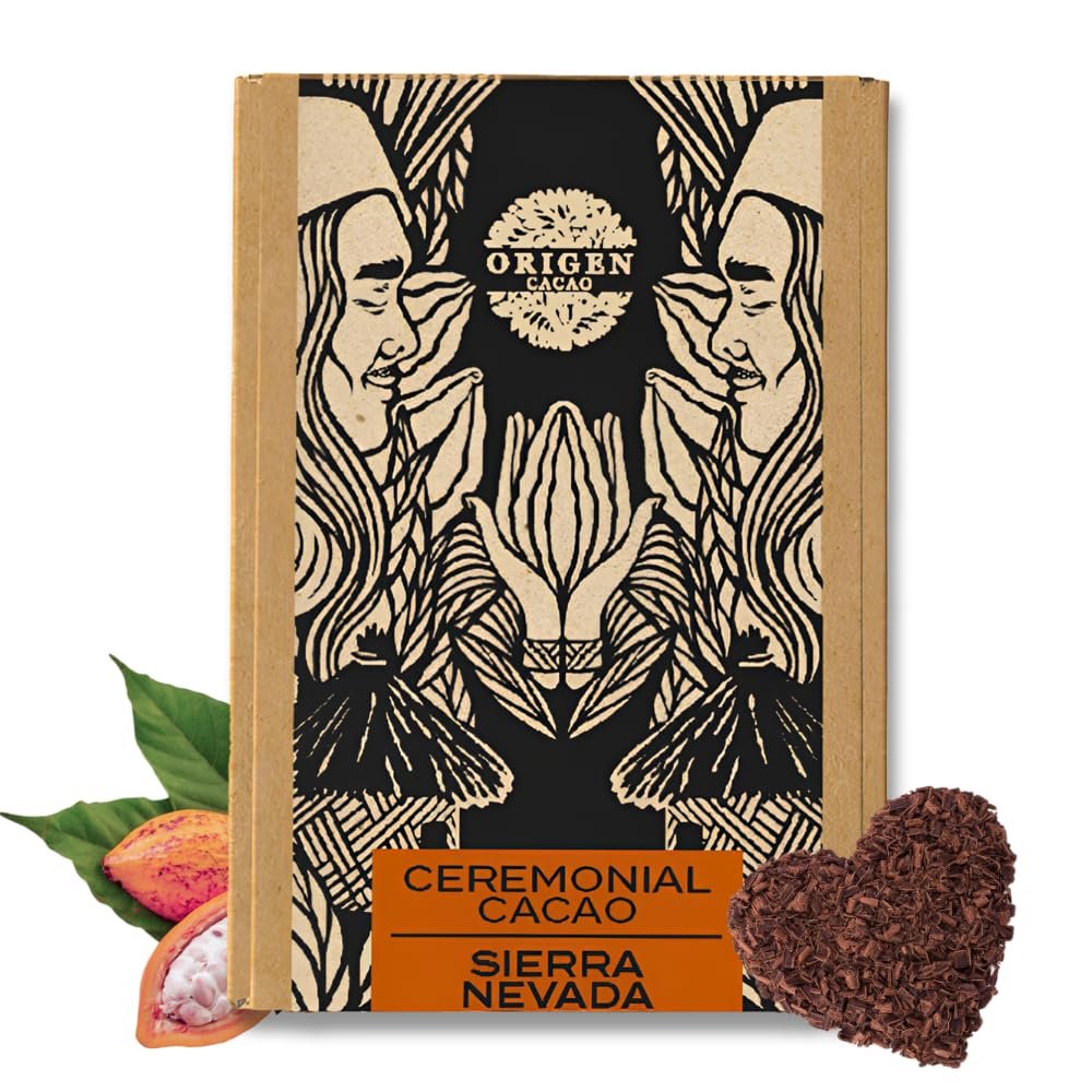 Origen Ceremonial Cacao 100% Natural Ceremonial Grade Cacao Unsweetened & Anti Oxidant Pure SuperFood Indigenous Criollo from the Arhuaco Tribe Vegan, Gluten-free 16 oz