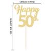 3Pcs Happy 50th Cake Topper Gold Glitter Number 50 Fifty Birthday Cake Pick Decorations for Cheers to 50 Years Old 50th Birthday Wedding Anniversary Party Supplies view 2