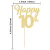 3Pcs Happy 10th Cake Toppers Number 10 Topper 10th Birthday Cake Pick Decorations for Cheers to 10 Years Old 10th Birthday Wedding Anniversary Party Supplies Gold Glitter view 2