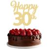 3Pcs Happy 30th Birthday Cake Toppers Gold Glitter Number 30 Cake Dcorations Thirty Happy 30th Cake Pick Decorations for Cheers to 30 Years Old 30th Birthday Wedding Anniversary Party Supplies view 1