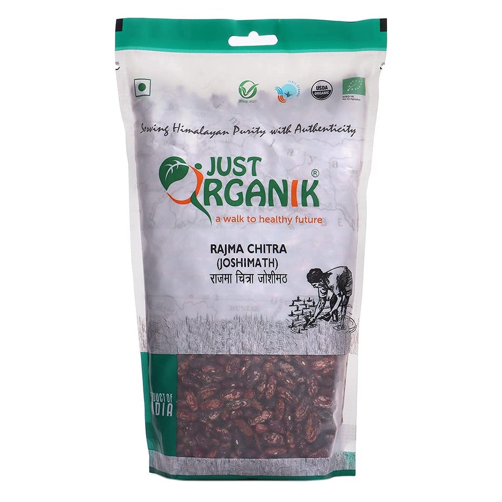 Just Organik Rajma Chitra 1kg, 100% Organic