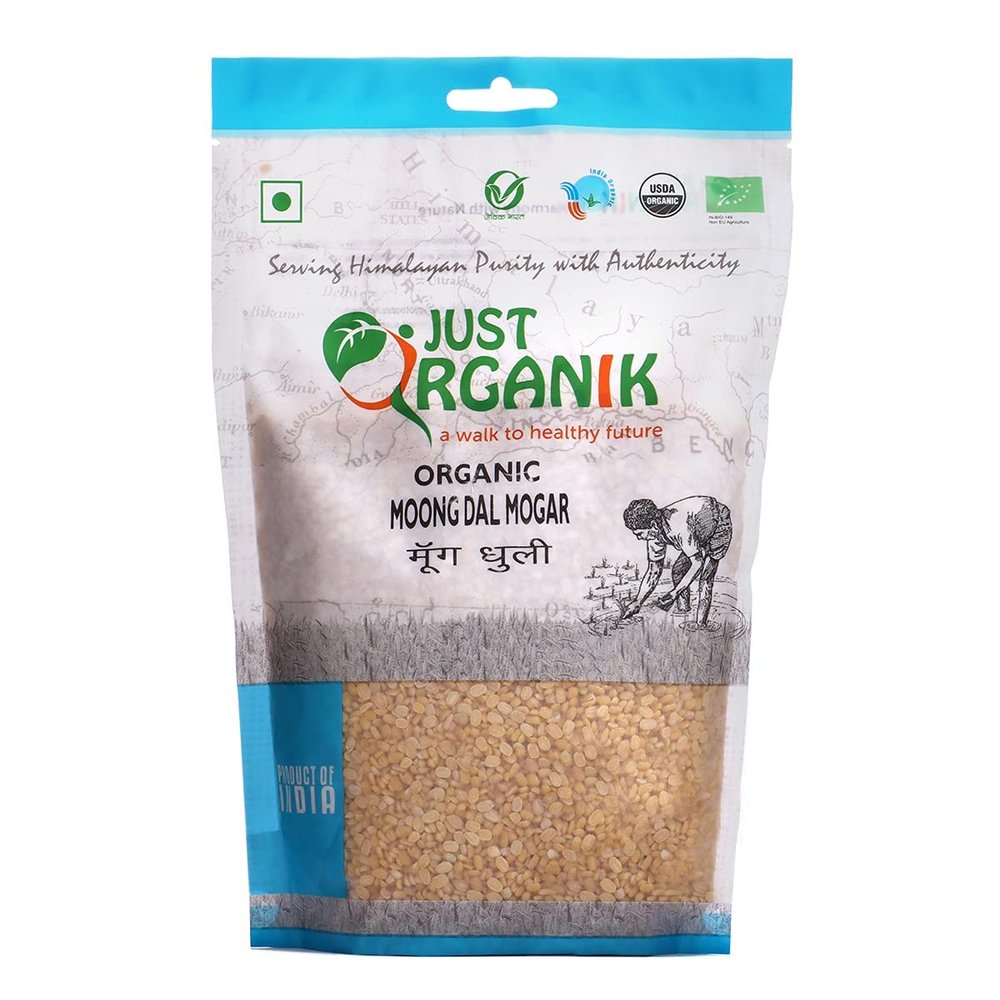 Just Organik Moong Dal Mogar 500gm, 100% Organic