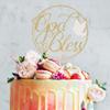 LINLULU God Bless Cake Topper with Dove - Glitter Gold First Communion, Religious Baptism, Christening, Child Dedication Keepsake Decorations view 3