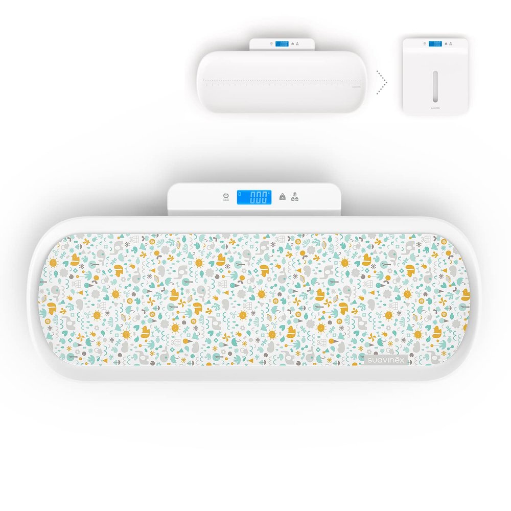 SUAVINEX, Baby and Adult Scale High Precision Digital Bluetooth Scale for Birth to Adult 1kg to 100kg with Detachable Measuring Tray, White