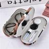 Amaliy Contact Lens Case with Mirror Tweezers Remover, 2 in 1 Double Eyeglass Case, Portable Glasses Case for Travel view 2