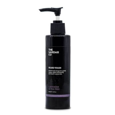 The SARDAR CO Lavender & Tea Tree Beard Wash | Deep Cleansing & Hydrating | Promotes Beard Growth | Natural Ingredients | 200ml