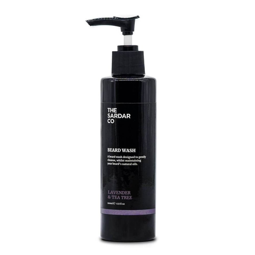 The SARDAR CO Lavender & Tea Tree Beard Wash | Deep Cleansing & Hydrating | Promotes Beard Growth | Natural Ingredients | 200ml