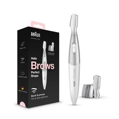 Braun Eyebrow Trimmer Women's Precision Trimmer for Trimming/Styling/Shaping/Contour Adjustment, Hair Removal Face for Women, Eyebrow Trimmer, Travel/Travel, FG1106