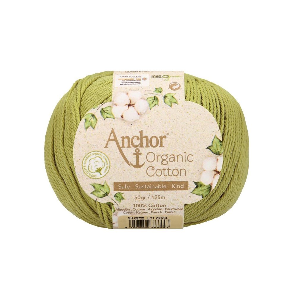 Anchor Organic Cotton 4-Ply Approx. 125 m 03722 Pistachio 50 g