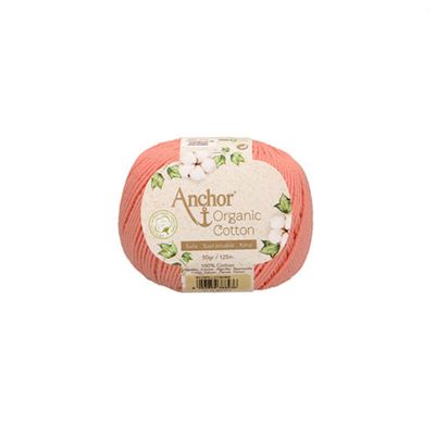 Anchor 03610 Organic Cotton 4-Ply Approx. 125 m Salmon 50 g