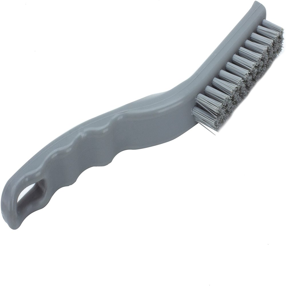 SPARTA Detail Brush Grout Brush, Crevice Brush with Hanging Hole for Bathroom, Kitchens, Countertop, Plastic, 9 Inches, Gray