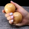 1Pair 50mm Natural Jade Baoding Ball Fitness Handball Quartz Sphere Relaxation Hand Wrist Exercise Massage Therapy Healing Stone,Sunset Red Jade view 1