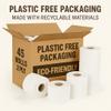 45 Rolls Eco 2-Ply Toilet Paper  Plastic-Free, Recyclable Packaging, Soft & Bulk Value Tissue in Kraft Box  Family & Business Use view 2