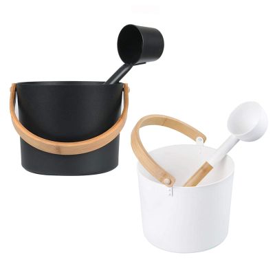 Sauna Bucket Set 7 L Sauna Bucket Aluminium Sauna Bucket Set with Long Handle, Sauna Bucket Finland Made of Aluminium Pack of 2
