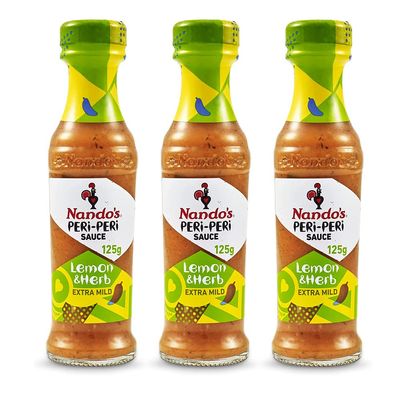 3 X 125g Extra Mild Lemon Herb Quick Marinade Peri - Peri Flavouring Sauce Grill Barbeque Oven Cooking Kitchen Vegies