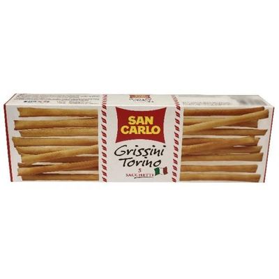 San Carlo - Grissini Torino - Turin Breadsticks - Crunchy and Fragrant - 2 Boxes of 125 Grams Each