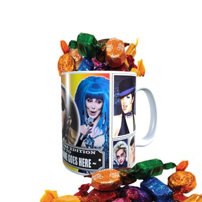 Diva Celebrity Icon Personalised Mug with Choice of Sweets Gift