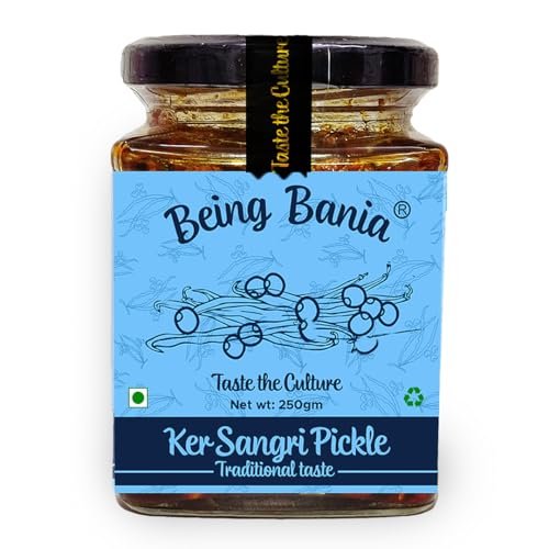 Being Bania Premium Homemade Handmade Ker Kair Sangri Pickle 250 gm in Glass Jar, Marwadi Rajasthani Delicacy, Teet Dela Panchkuta, 100% Natural Achar, Mixed Pickle