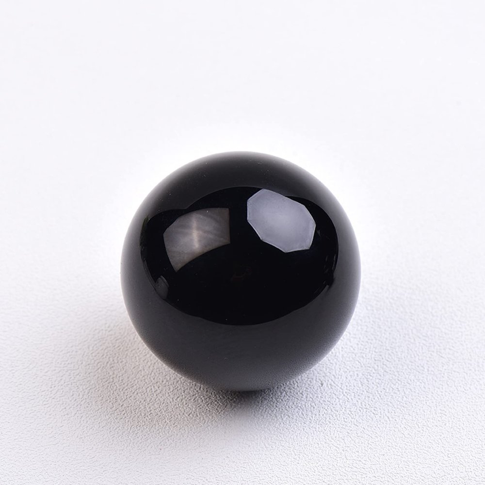 1PC Natural Crystal Obsidian Quartz Ball Polished Globe Massaging Ball Reiki Healing Stone Home Decor Exquisite Souvenirs Gifts,Obsidian,40-50mm