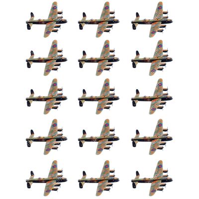 15 x Pre-Cut Lancaster Bomber Plane Edible Wafer Cupcake Toppers Cake Decoration