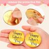 10 Pieces Happy Fathers Day Acrylic Cupcake Toppers Round Mirror Engraved Cake Topper Cupcake Decorations for Party (Gold) view 2