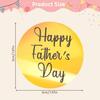 10 Pieces Happy Fathers Day Acrylic Cupcake Toppers Round Mirror Engraved Cake Topper Cupcake Decorations for Party (Gold) view 3