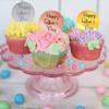 10 Pieces Happy Fathers Day Acrylic Cupcake Toppers Round Mirror Engraved Cake Topper Cupcake Decorations for Party (Gold) view 4