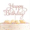 AHAORAY Happy Birthday Cake Topper - Rose Gold Glitter Happy Birthday Cake Bunting Decor - Birthday Party Cake Decoration Supplies, for Photo Booth Props view 1