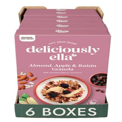 Deliciously Ella Almond, Apple & Raisin Granola (400g x 6 Boxes) - Granola & Muesli - Gluten-Free, Vegan Friendly, Healthy Breakfast