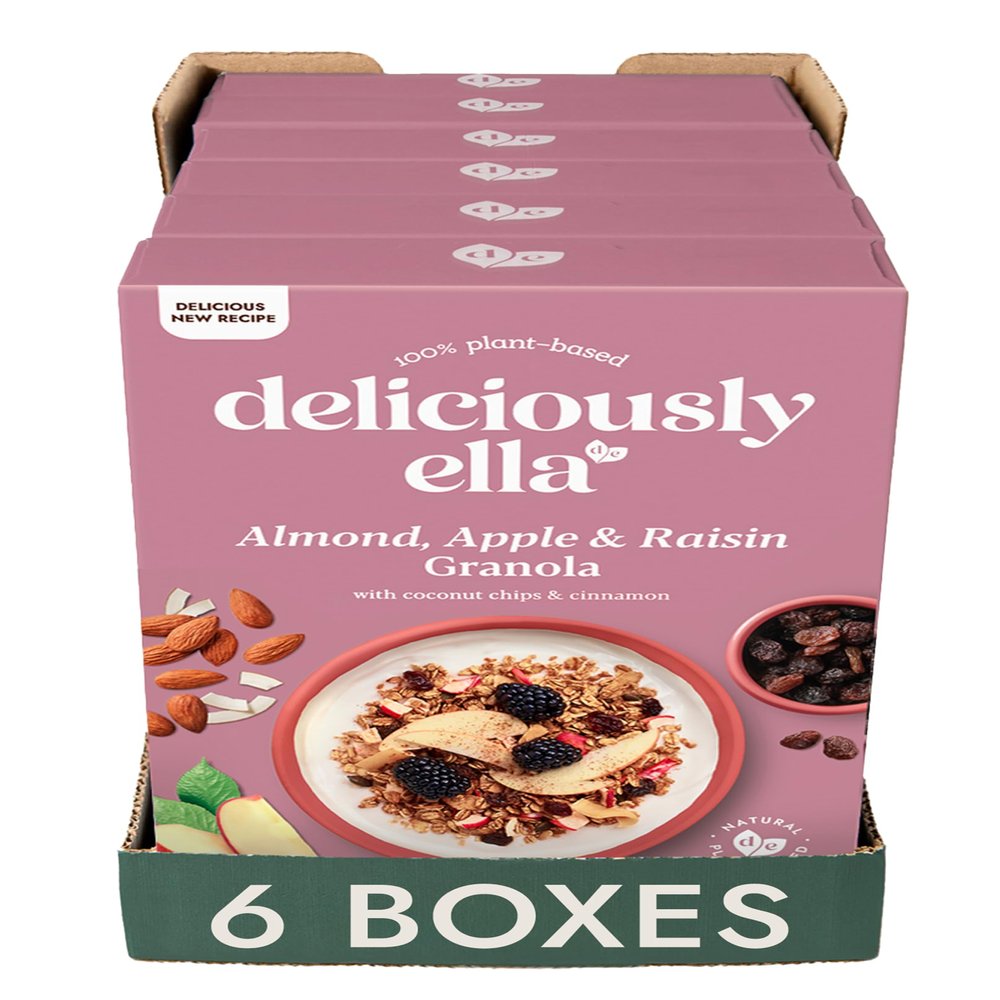 Deliciously Ella Almond, Apple & Raisin Granola (400g x 6 Boxes) - Granola & Muesli - Gluten-Free, Vegan Friendly, Healthy Breakfast