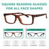 5-pack Oversized Reading Glasses Square Large Frame Readers for Men and Women +3.75 view 4