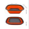 SAMMART 5.5L Collapsible Tub - Foldable Dish Tub - Portable Washing Basin - Space Saving Plastic Washtub (Sea Angel + Orange) view 3