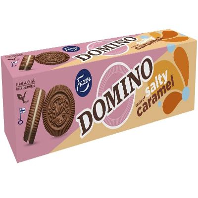 Fazer Domino Salty Caramel Biscuits Box of 175g 6.2 oz