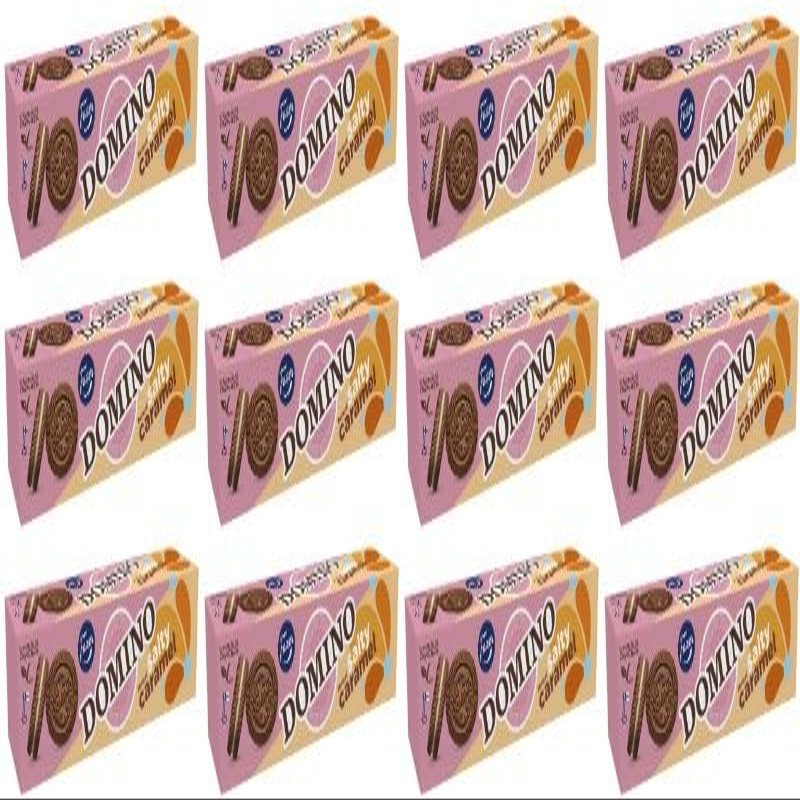 Fazer Domino Salty Caramel Biscuits 12 Boxes of 175g 74.4oz