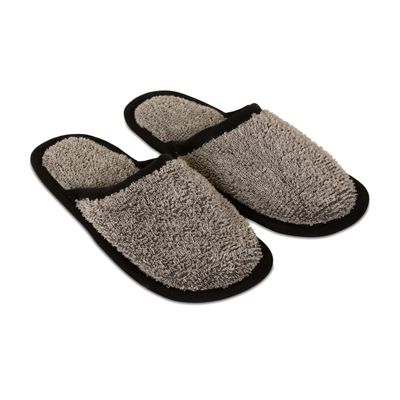 mve Sauna slippers in size 39-41 made of 60% linen/40% cotton, nature/black