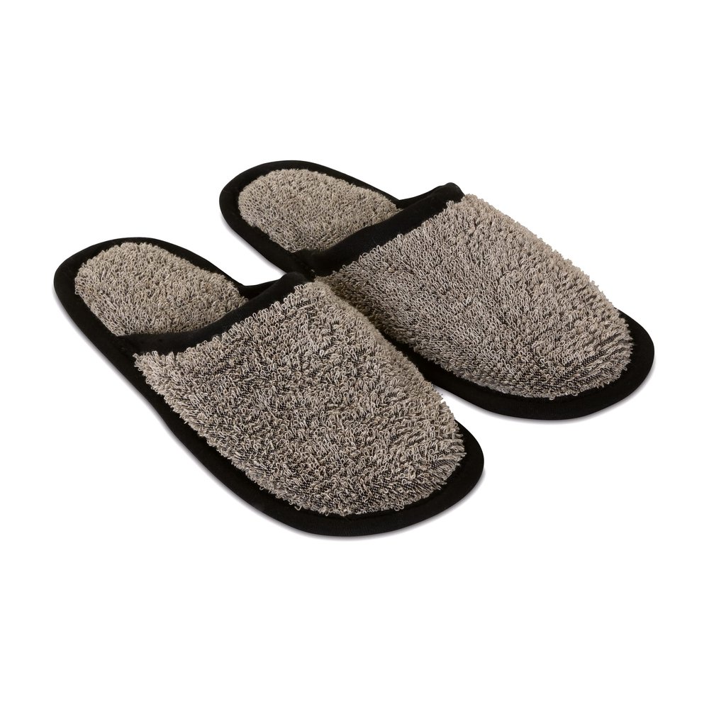 mve Sauna slippers in size 39-41 made of 60% linen/40% cotton, nature/black